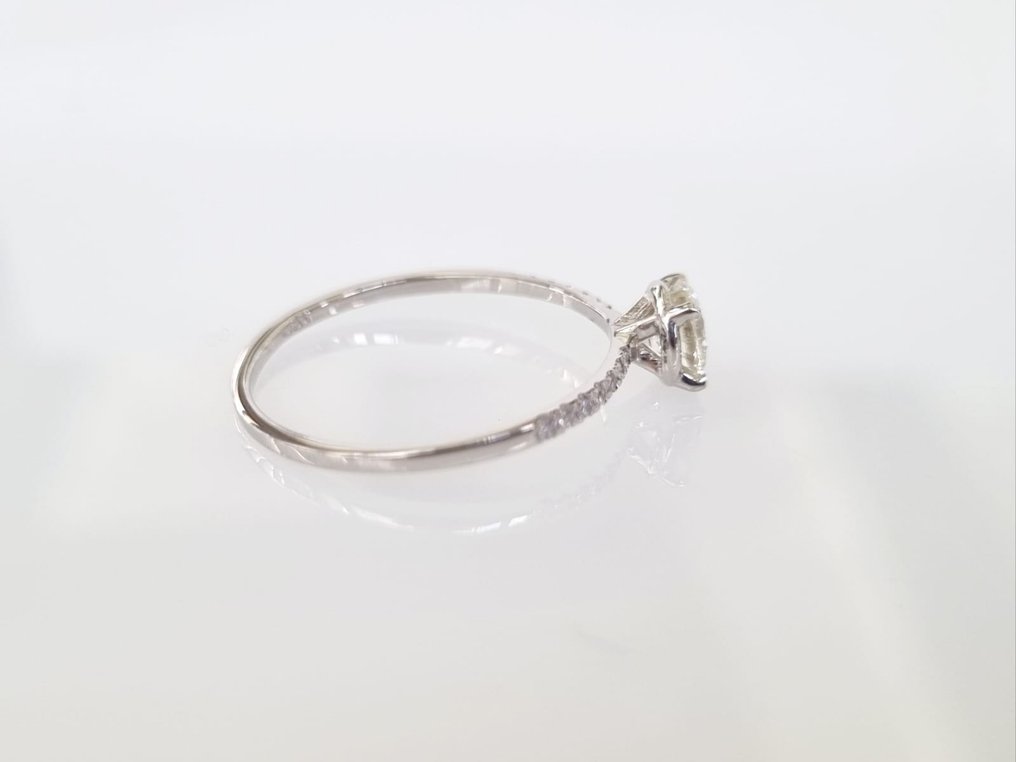 Pierścionek zaręczynowy - 18-karatowe Białe złoto -  0.54ct. tw. Diament  (Naturalny) #3.2