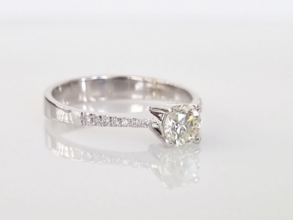 Anello di fidanzamento - 18 carati Oro bianco -  0.58ct. tw. Diamante  (Naturale) #2.1