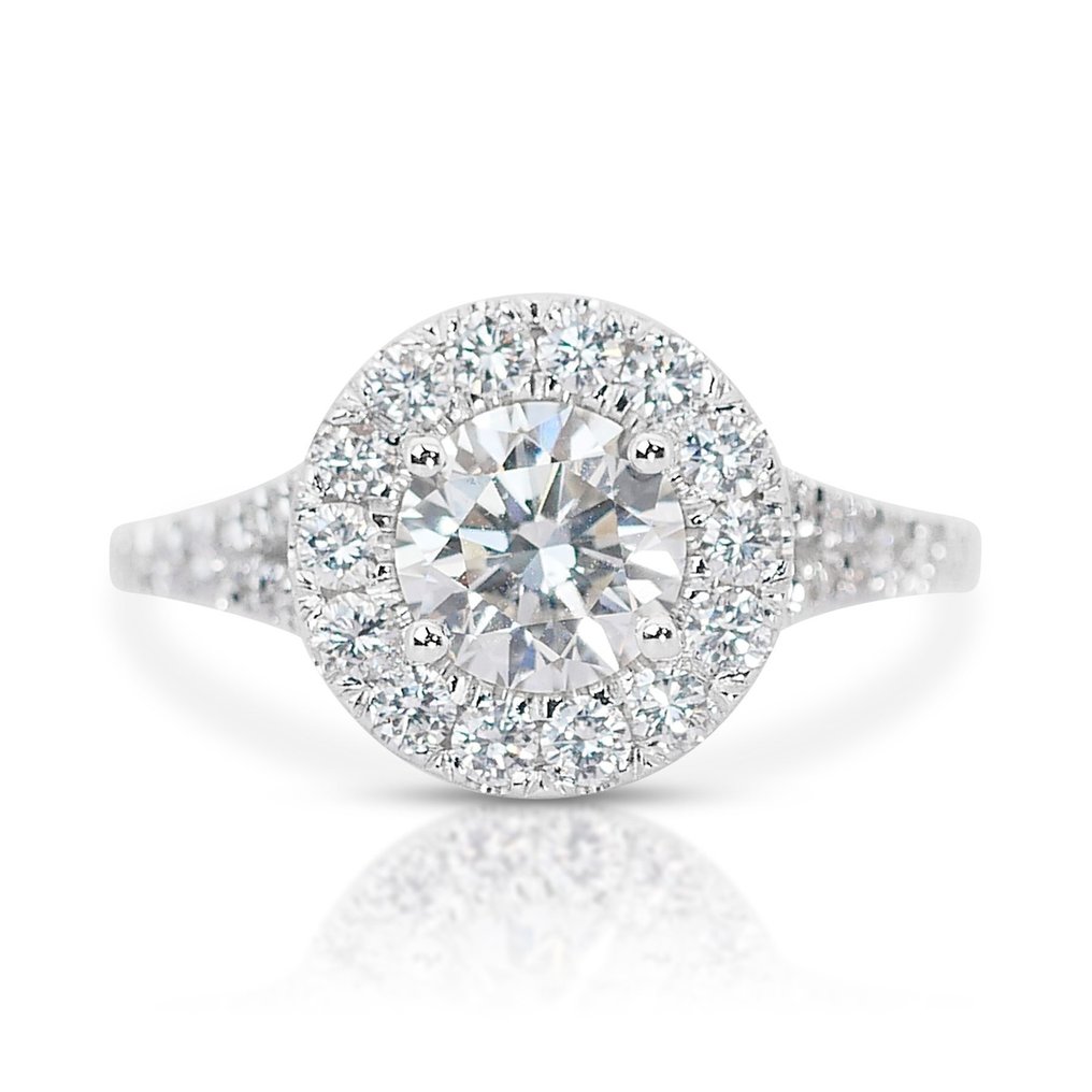 Ring - 18 kt Weißgold -  2.23ct. tw. Diamant  (Natürlich) - Diamant - Ideal geschnittene Oberteilfarbe #1.1