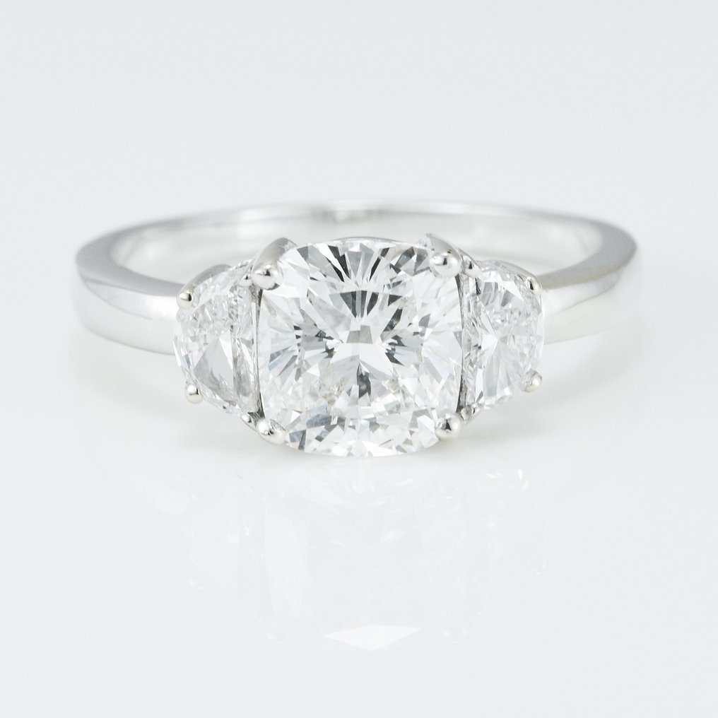 Ring - 14 karat Hvidguld -  2.43ct. tw. Diamant  (Laboratoriedyrket) - Diamant #1.1
