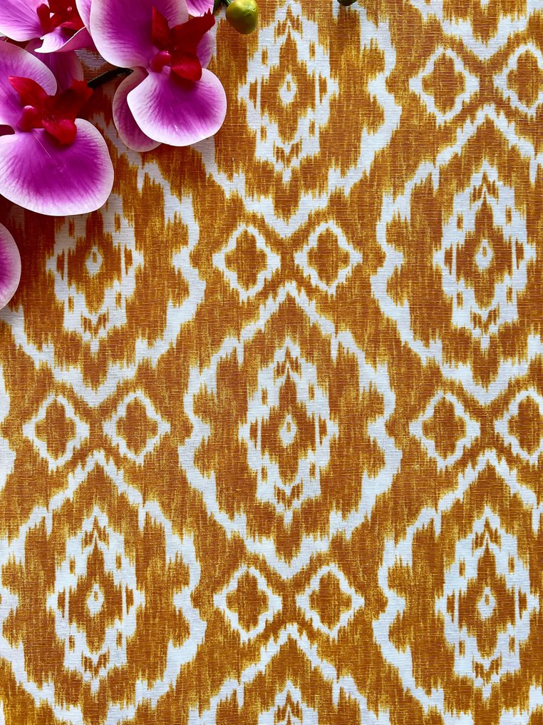 Grande pedaço de tecido étnico estampado em ikat para decoração e estofamento. - Têxtil  - 300 cm - 280 cm #1.1