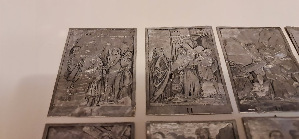 via crucis - Reliefi, Crocifissione Gesu via Crucis - 6 cm - Metalli - 1880 #2.1