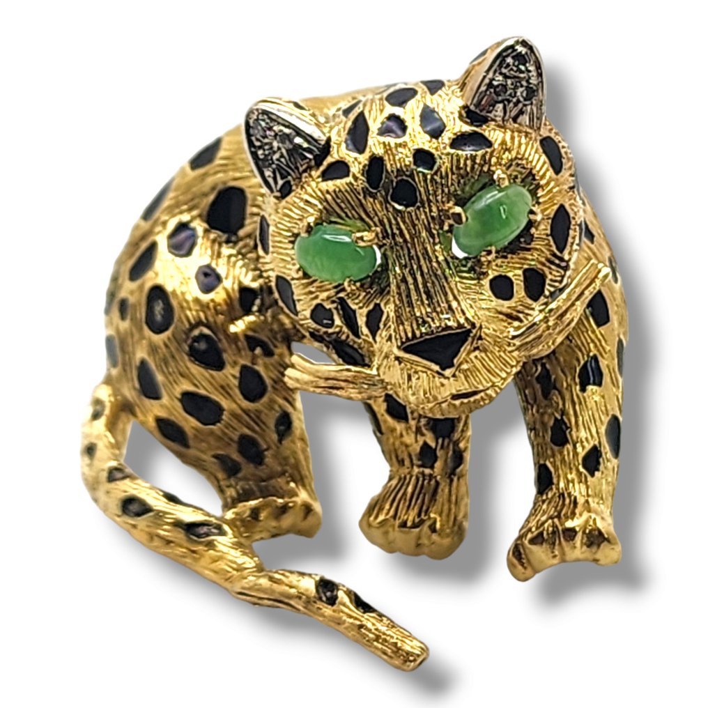 Spilla Spilla Leopardo in Oro Giallo 18 Carati e Diamanti 21 Grammi #1.2