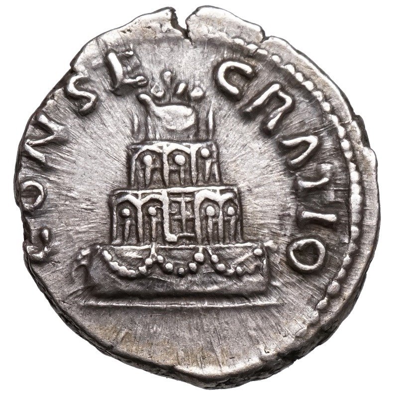 羅馬帝國. 安敦寧·畢尤 (AD 138-161). Denarius DIVUS, Rom, Scheiterhaufen #1.2