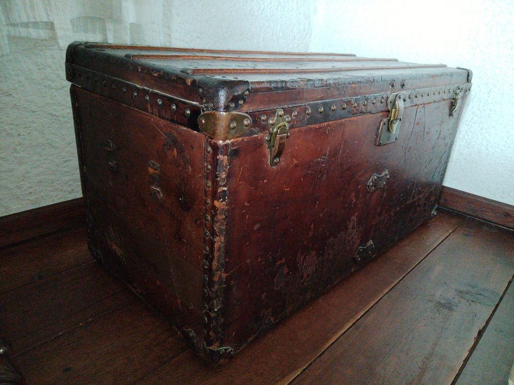 Louis Vuitton - Wardrobe Trunk in Leather dating after 1912 - Resekoffert #3.1