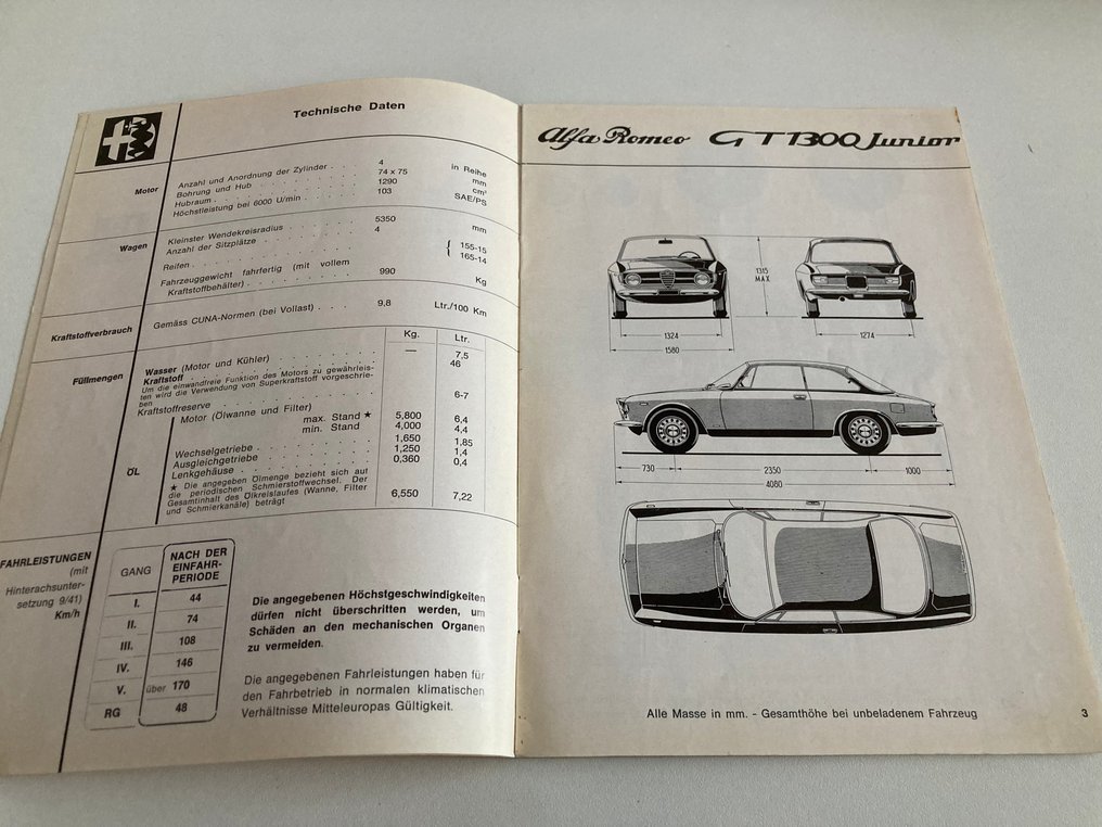 Manual - Alfa Romeo - Alfa Romeo GT 1300 Junior, Betriebsanleitung u. Wartung #3.3