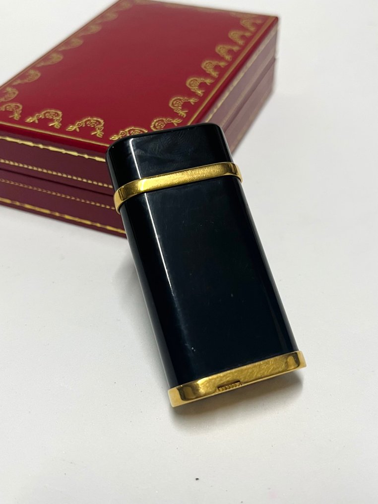 Cartier - Mini Gordon Oval Black - Brichetă - Lac, Placat cu aur #1.2