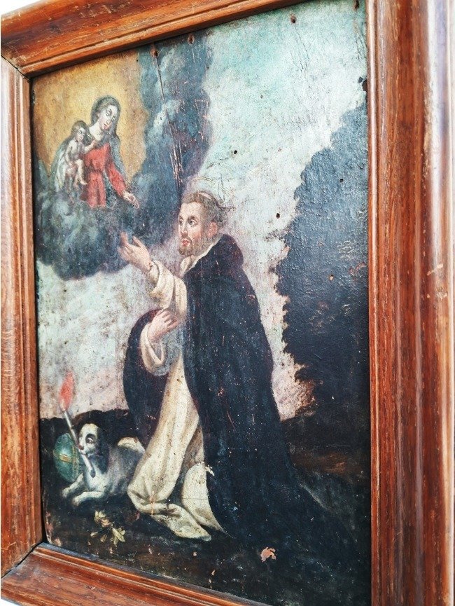 Scuola Italiana (XVII) - Madonna con Gesù bambino consegna il rosario a san Domenico #2.1
