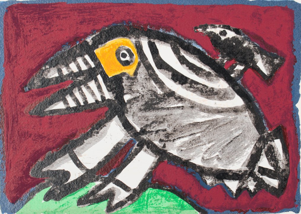 Corneille (1922-2010) - L'oiseau Bordeaux #1.1