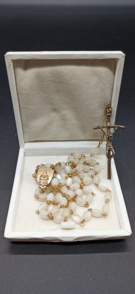  Rosary - Pope (Saint) John Paul II Gift from a Private Audience Seeds in Glass Paste - 1979  #1.1