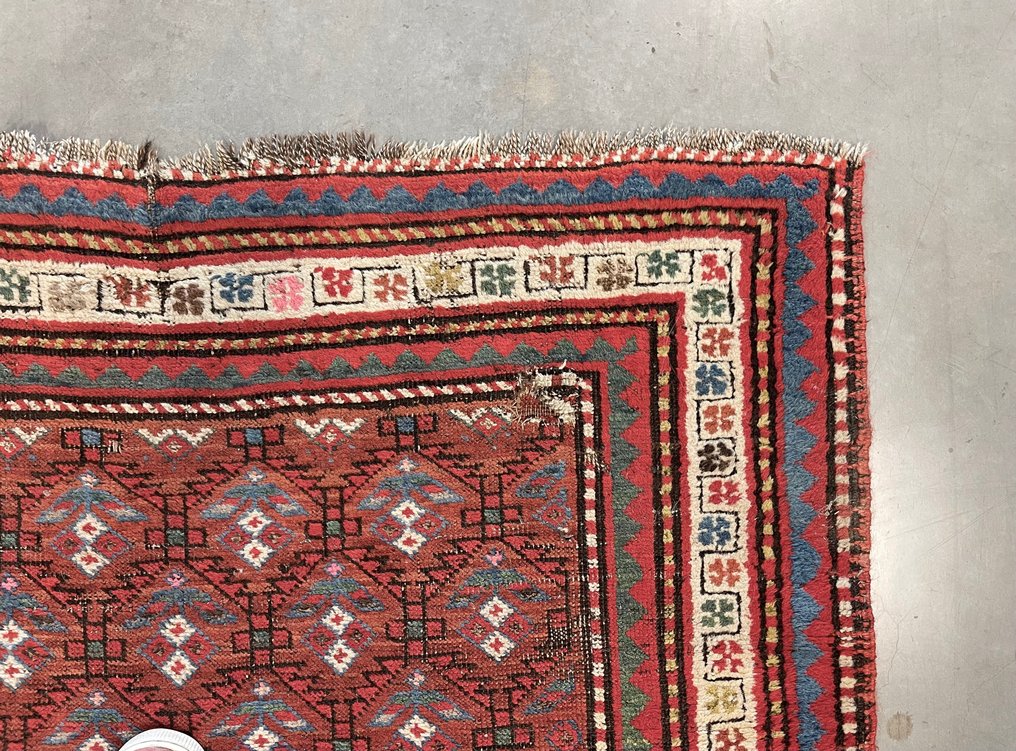 Kaukasisk tæppe beklædt med. stiliseret vegetabilsk gitter - Tæppe - 220 cm - 125 cm #2.3