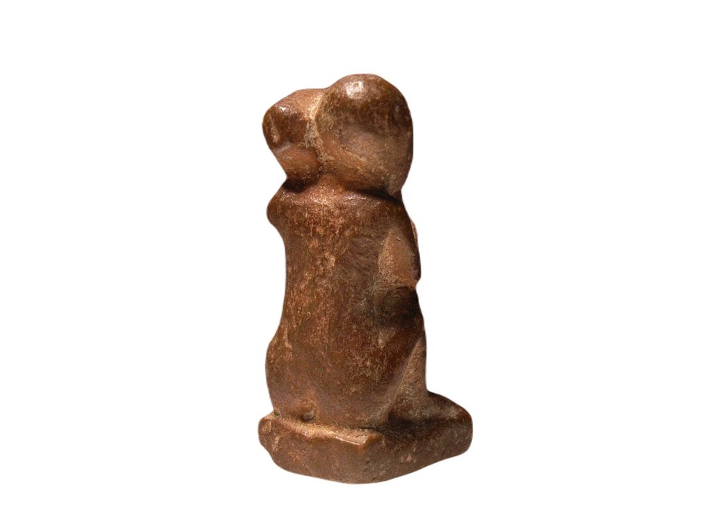 Figurină - Eroticon egiptean așezat ținându-și falusul supradimensionat cu ambele mâini, #3.2