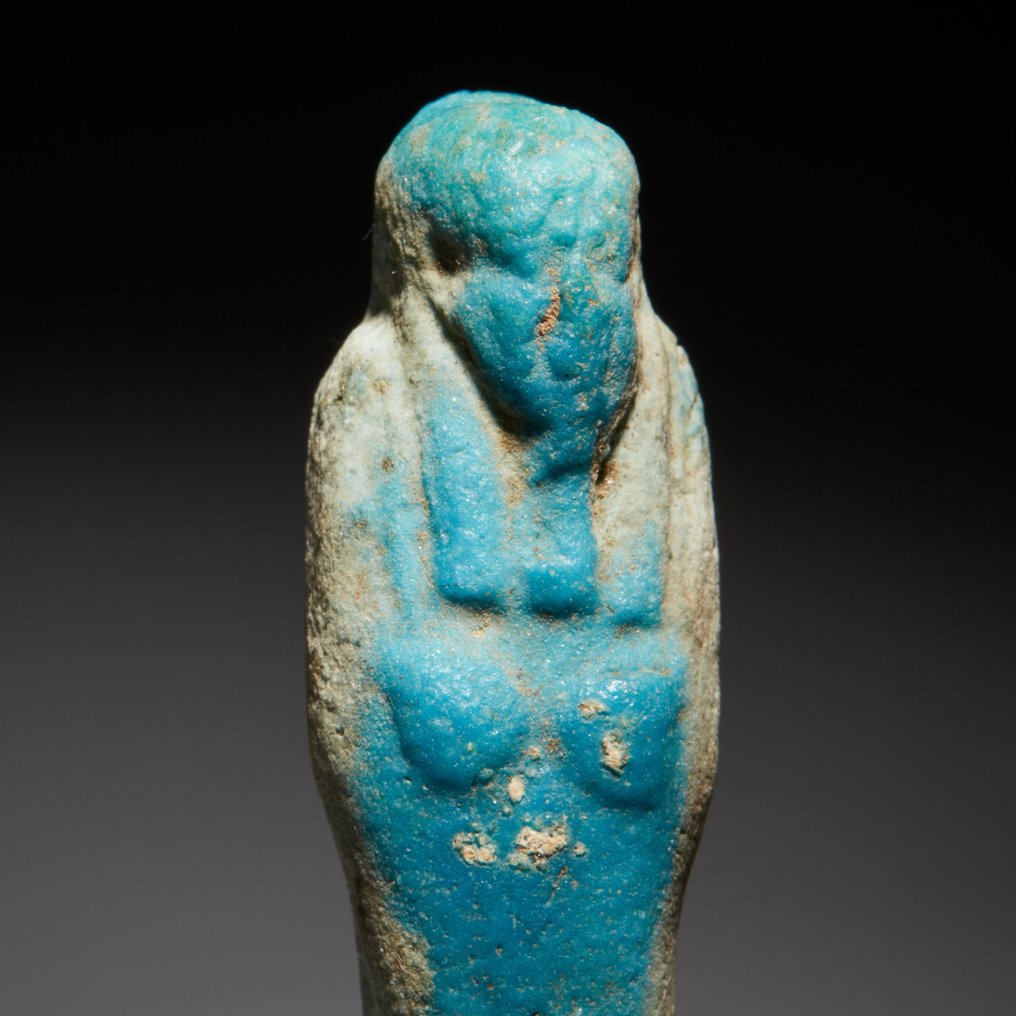 Starożytny Egipt Fajans Szabti. Okres późny, 664–332 p.n.e. Wysokość 7,8 cm. #1.2