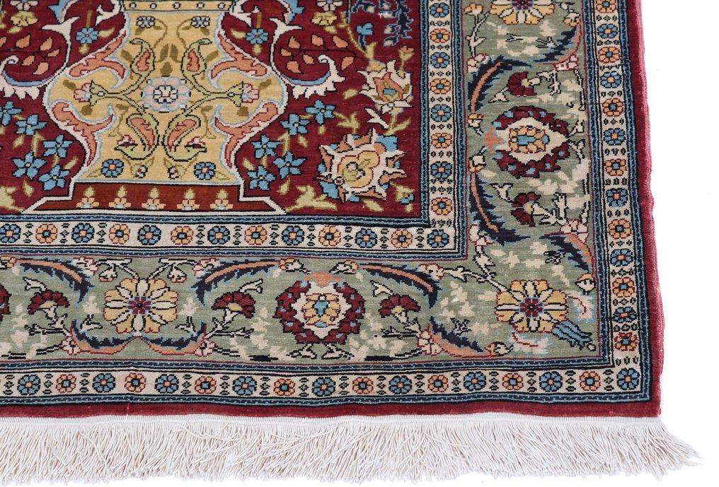 Silk Hereke Signed Carpet with Mehrab Design - 纯粹的奢华〜1 Mio。节/平方米 - 地毯 - 88 cm - 63 cm #3.2
