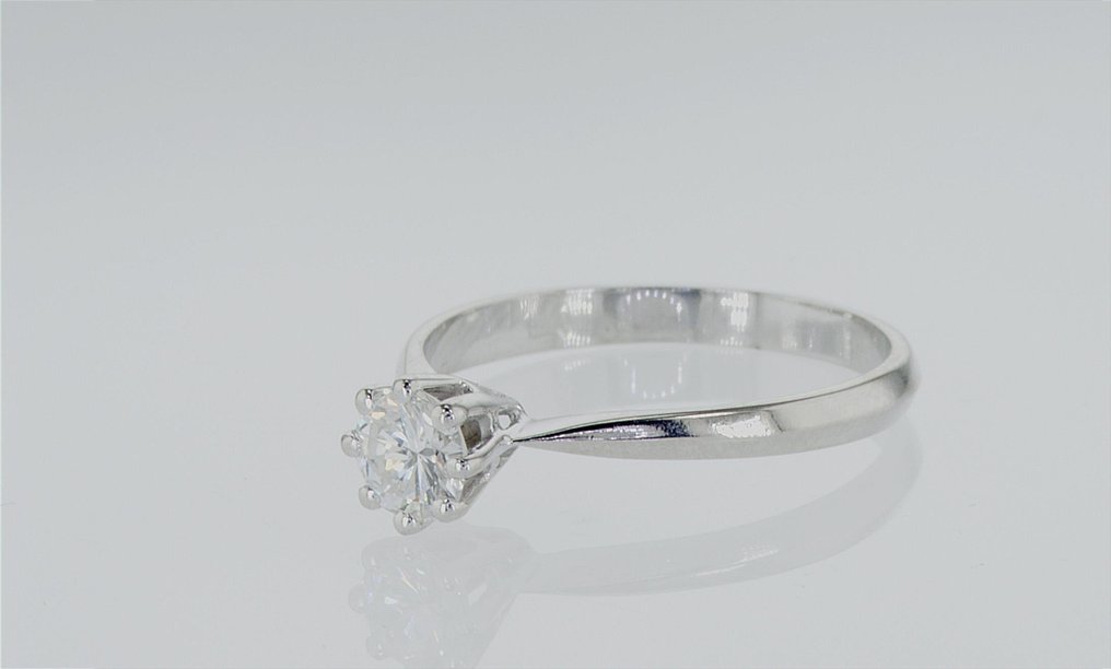 Pierścionek zaręczynowy - 14-karatowe Białe złoto -  0.50ct. tw. Diament  (Naturalny) #2.1
