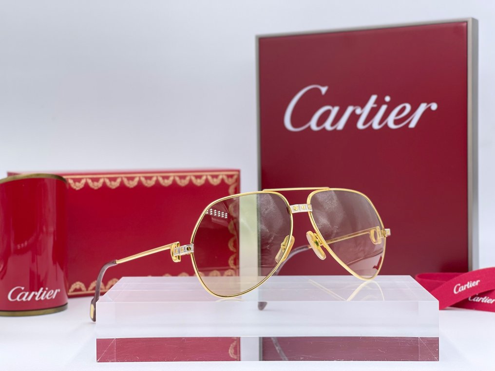 Cartier - Vendome Santos Vintage Gold Planted 24k - Solbriller #1.1