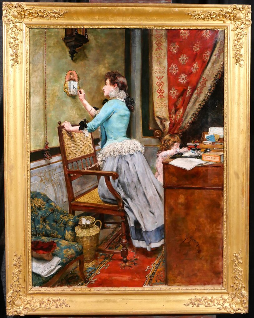 Germán Gómez y Niederleytner also known as German GOMEZ NEDERLEYTNER (1847 - 1895) - Woman in her interior #1.2