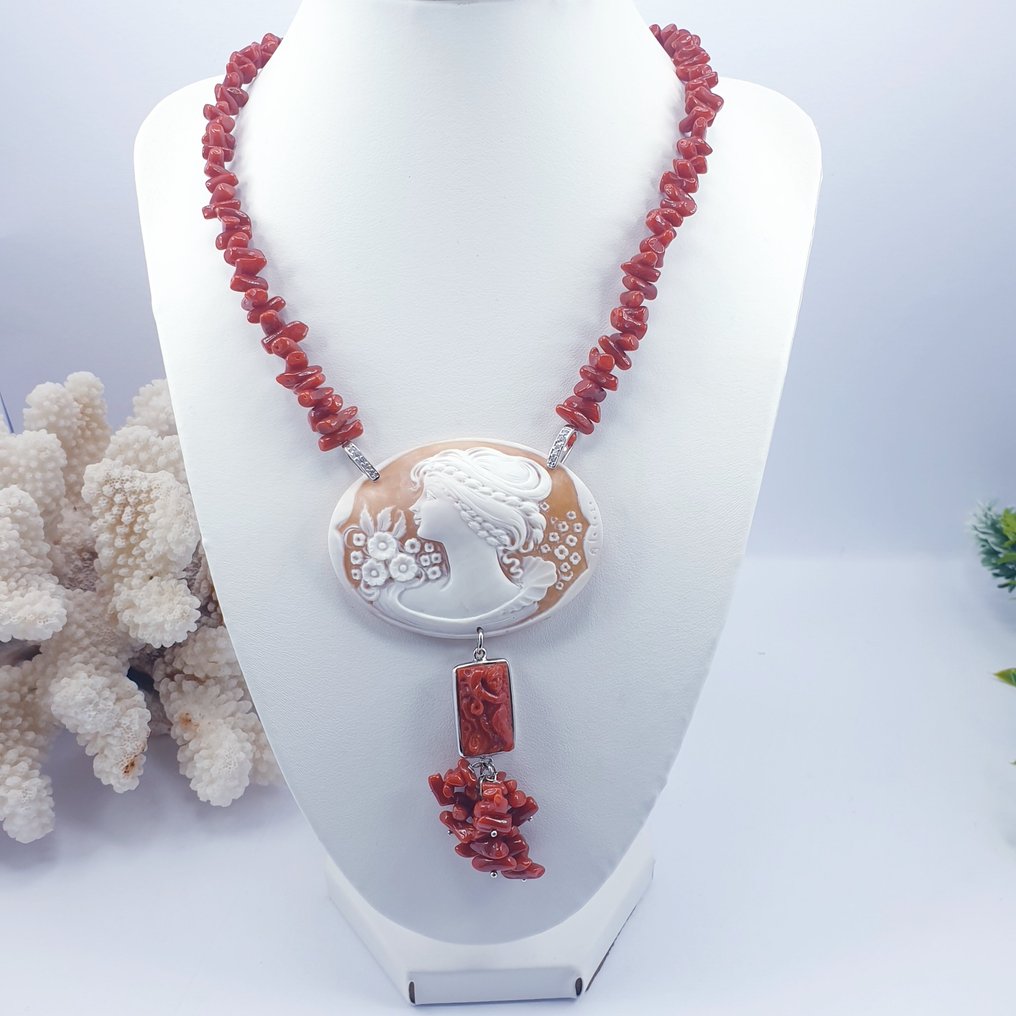 Blood Coral - Silver - Necklace #1.1