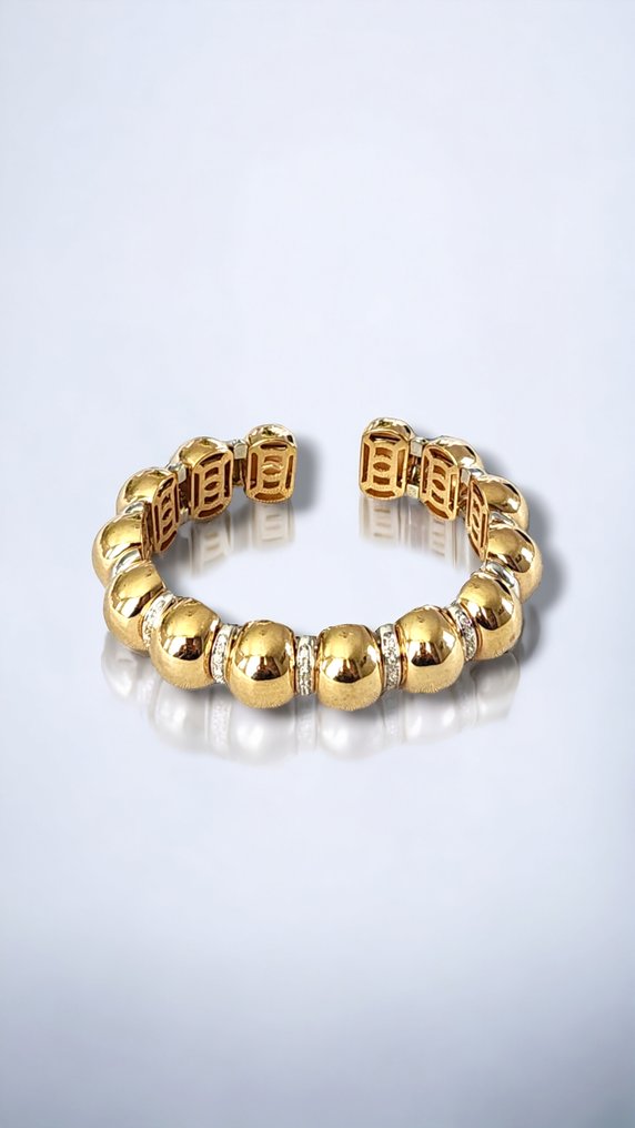 Bracciale - 18 carati Oro giallo, Splendido bracciale vintage in oro 18 carati e diamanti da 67 grammi Diamante  (Naturale) #1.2