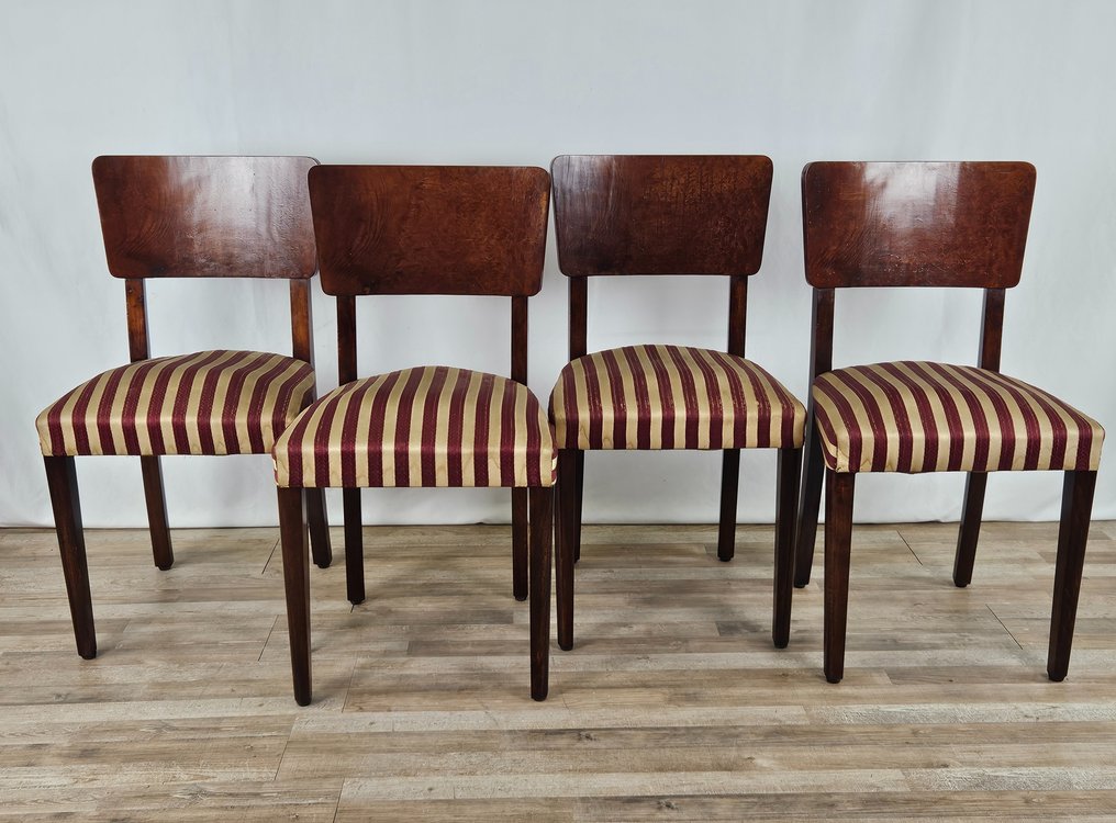 Καρέκλα (4) - Art Deco καρέκλες briarwood - Burr καρυδιά #1.1