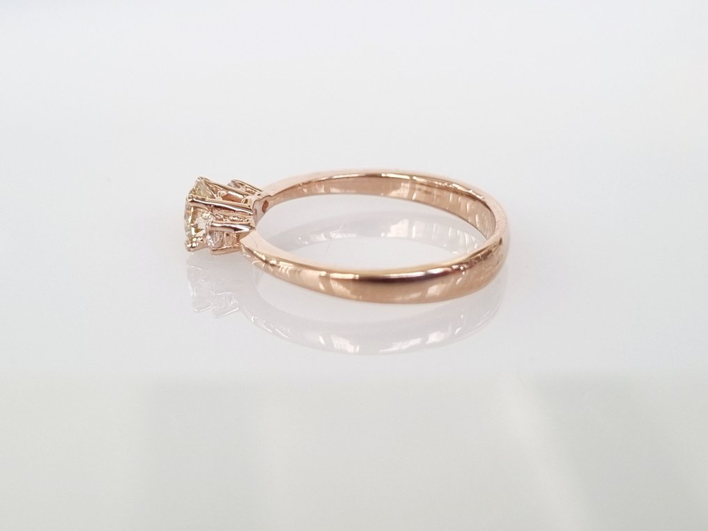 Inel de logodnă - 14 ct. Aur roz -  0.58ct. tw. Diamant  (Natural) #3.1