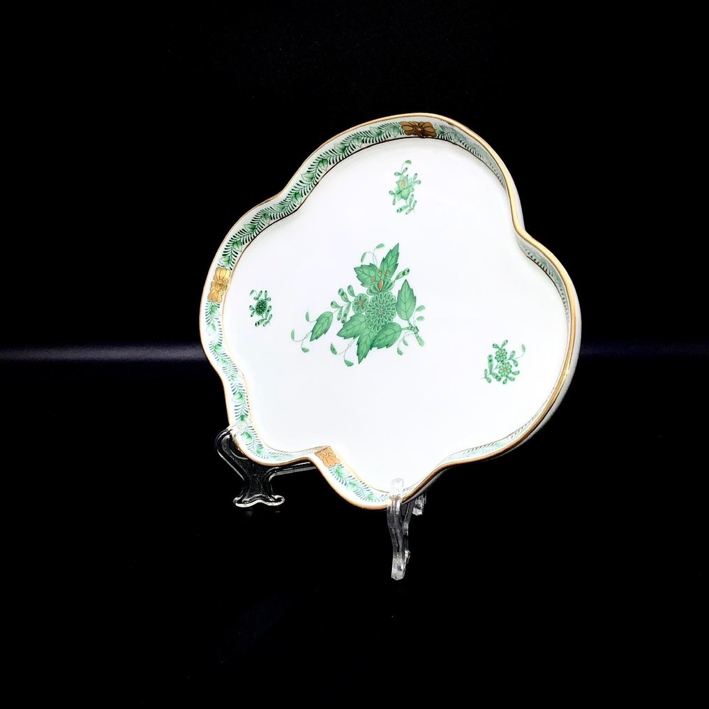 Herend - Jewell Tray/Serving Platter (22 cm) - "Chinese Apponyi Green" - Tarjotin - Käsinmaalattua posliinia #2.1