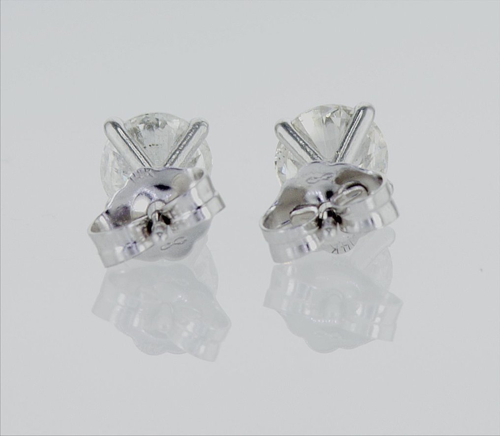 Earrings - 14 kt. White gold -  1.13ct. tw. Diamond  (Natural) #3.1