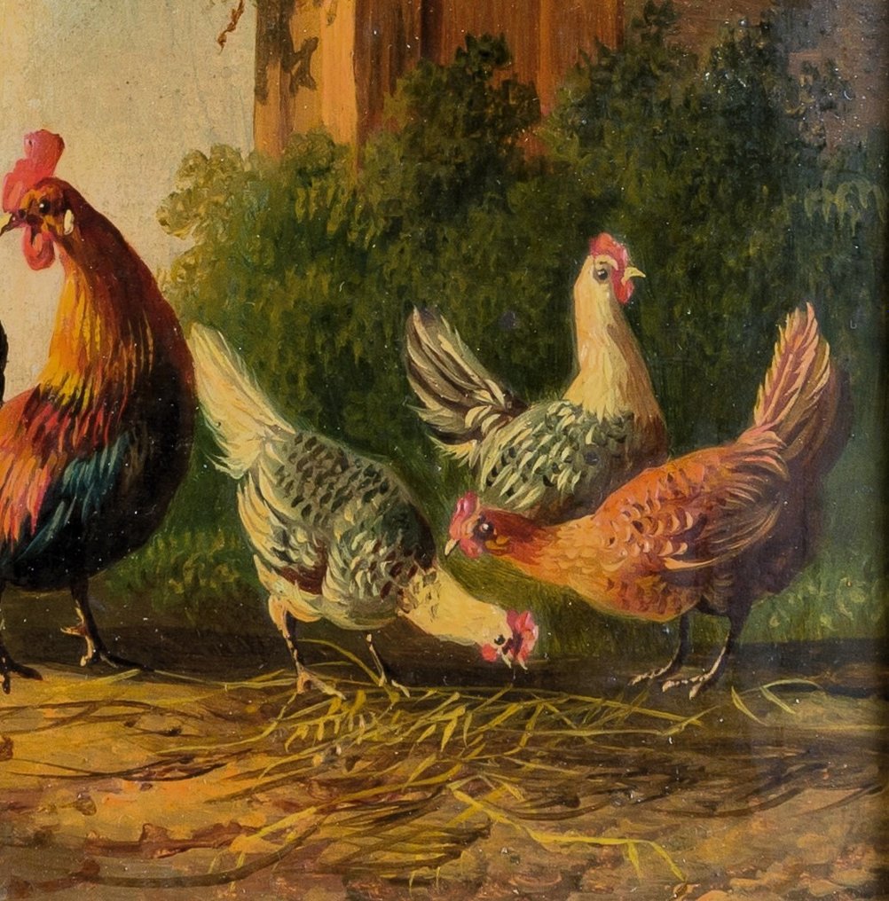 Albertus Verhoesen (1806-1881) - Chickens and hens #1.3
