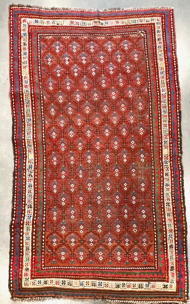 Kaukasisk tæppe beklædt med. stiliseret vegetabilsk gitter - Tæppe - 220 cm - 125 cm #2.1