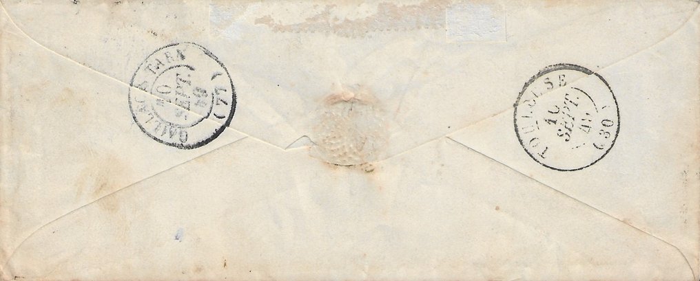 France 1849 - 20 centimes noir sur jaune et noir sur blanc sur lettre avec boite rurale E - Yvert et Tellier n°3 +3a #2.1