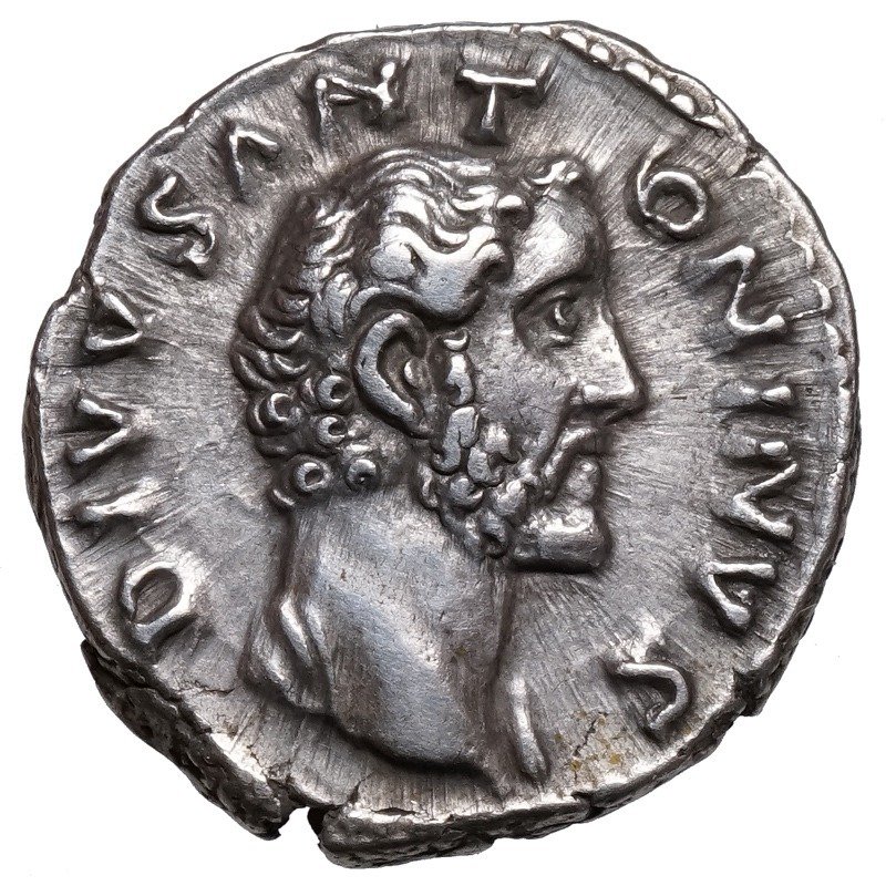 羅馬帝國. 安敦寧·畢尤 (AD 138-161). Denarius DIVUS, Rom, Scheiterhaufen #1.1