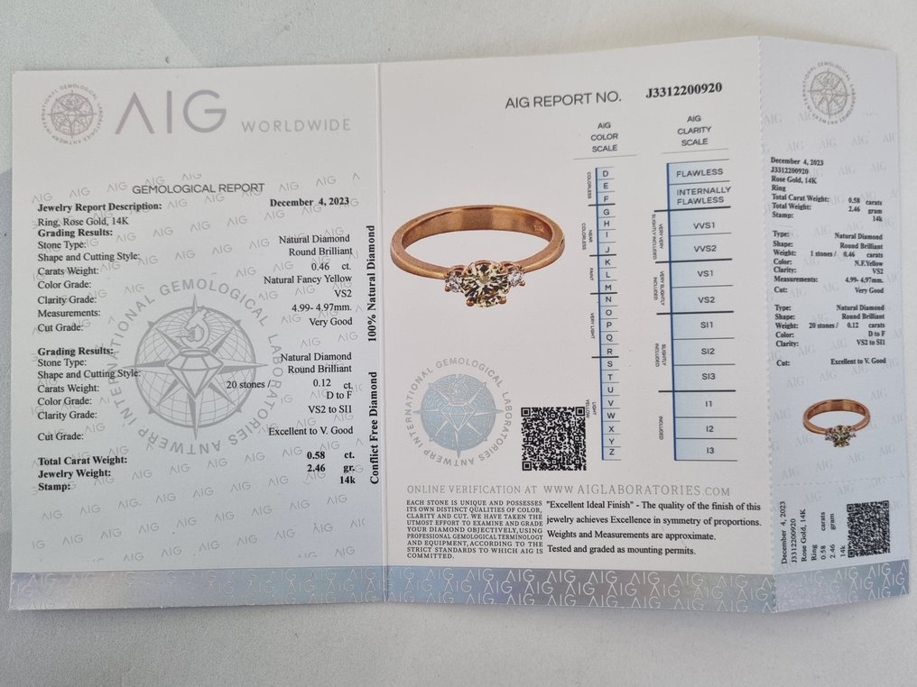 Δαχτυλίδι αρραβώνων - 14 καράτια Ροζ χρυσό -  0.58ct. tw. Διαμάντι  (Φυσικό) #3.2