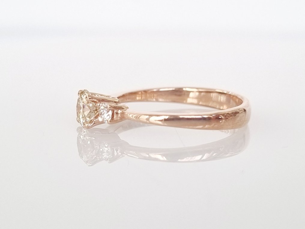 Inel de logodnă - 14 ct. Aur roz -  0.58ct. tw. Diamant  (Natural) #2.2