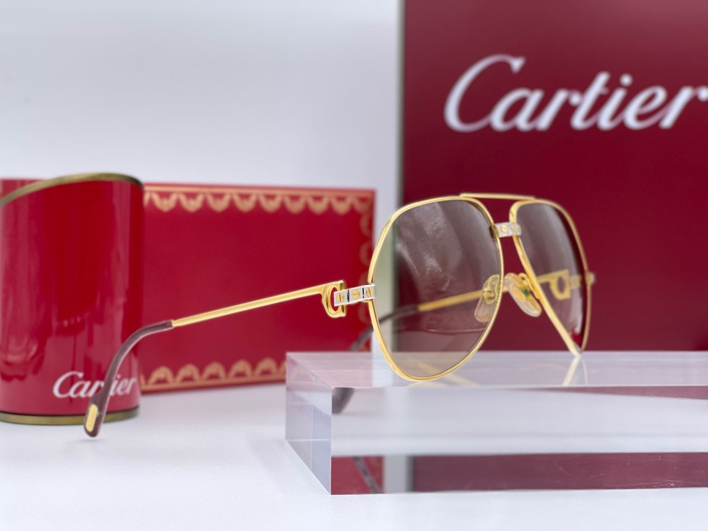 Cartier - Vendome Santos Vintage Gold Planted 24k - Solbriller #2.2