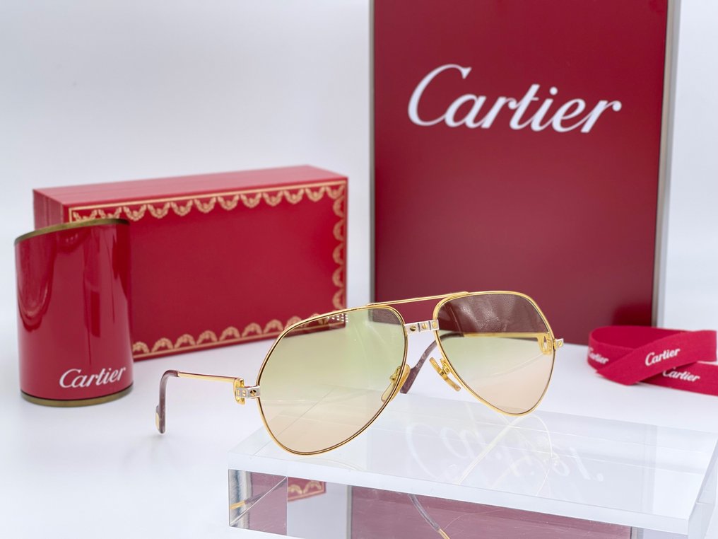 Cartier - Vendome Santos Vintage Gold Planted 24k - Sunglasses #3.1