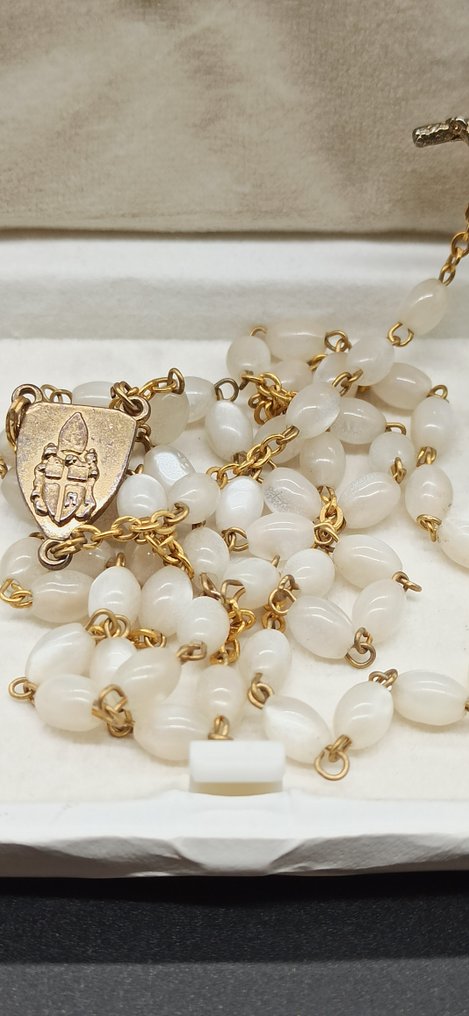  Rosary - Pope (Saint) John Paul II Gift from a Private Audience Seeds in Glass Paste - 1979  #1.2