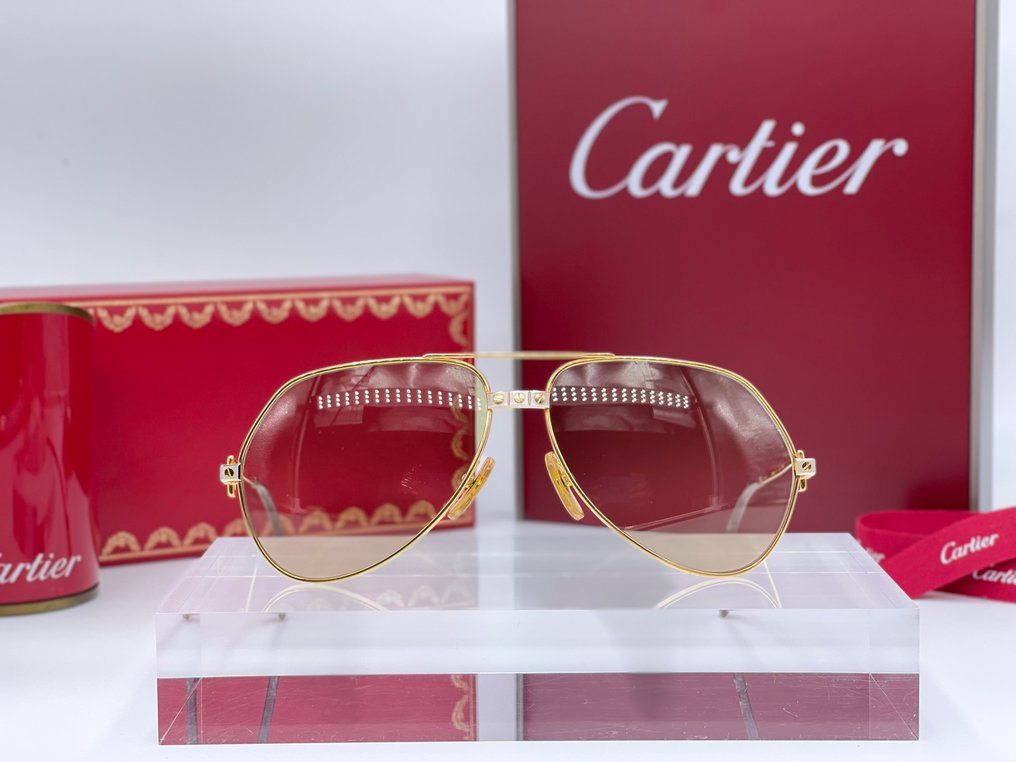 Cartier - Vendome Santos Vintage Gold Planted 24k - Sunglasses #2.1