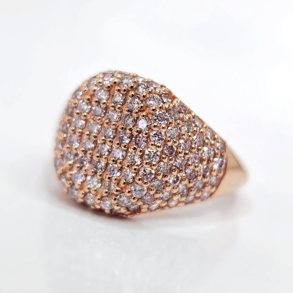 1.40 ct Fancy Pink Diamond Designer Ring - 3.95 gr - Bague - 14 carats Or rose Diamant  (Naturelle) #1.2