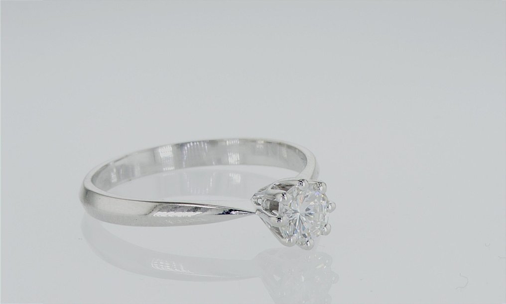 订婚戒指 - 14K包金 白金 -  0.50ct. tw. 钻石  (天然) #2.2