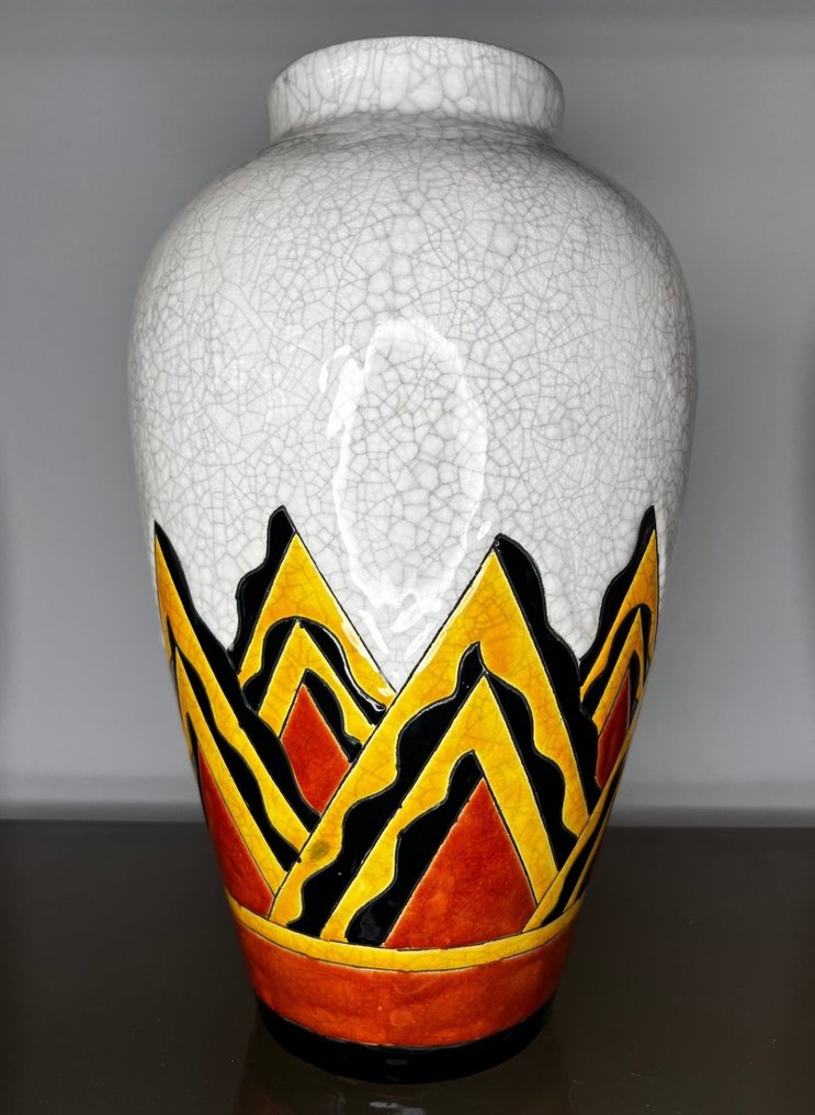 Boch Frères, Keramis, Keramis Boch - Charles Catteau - Váza -  Nagy tojás alakú váza 35 cm  - Kerámia #1.1
