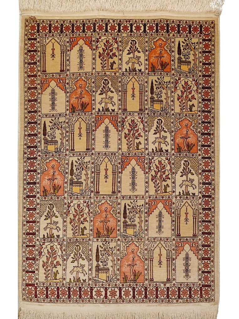 Hereke Seide - Tæppe - 104 cm - 70 cm #1.0