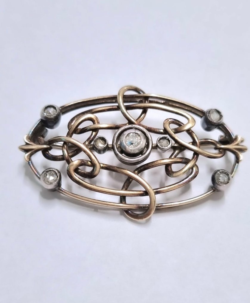 Καρφίτσα - 18 καράτια Κίτρινο χρυσό Διαμάντι (Φυσικό)  - Διαμάντι #3.2