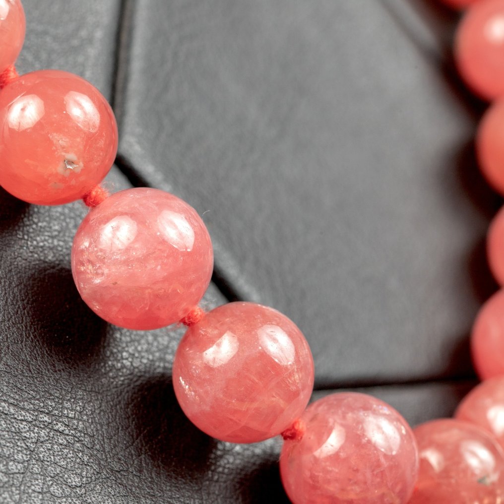 Ποιότητα πολύτιμων λίθων - Πρώτη επιλογή πολύτιμων λίθων. Αποκλειστικό κολιέ από πολύτιμους λίθους πρώτης επιλογής από φυσικό ροδοχρωσίτη - Ύψος: 510 mm - Πλάτος: 13.5 mm- 106 g #4.3