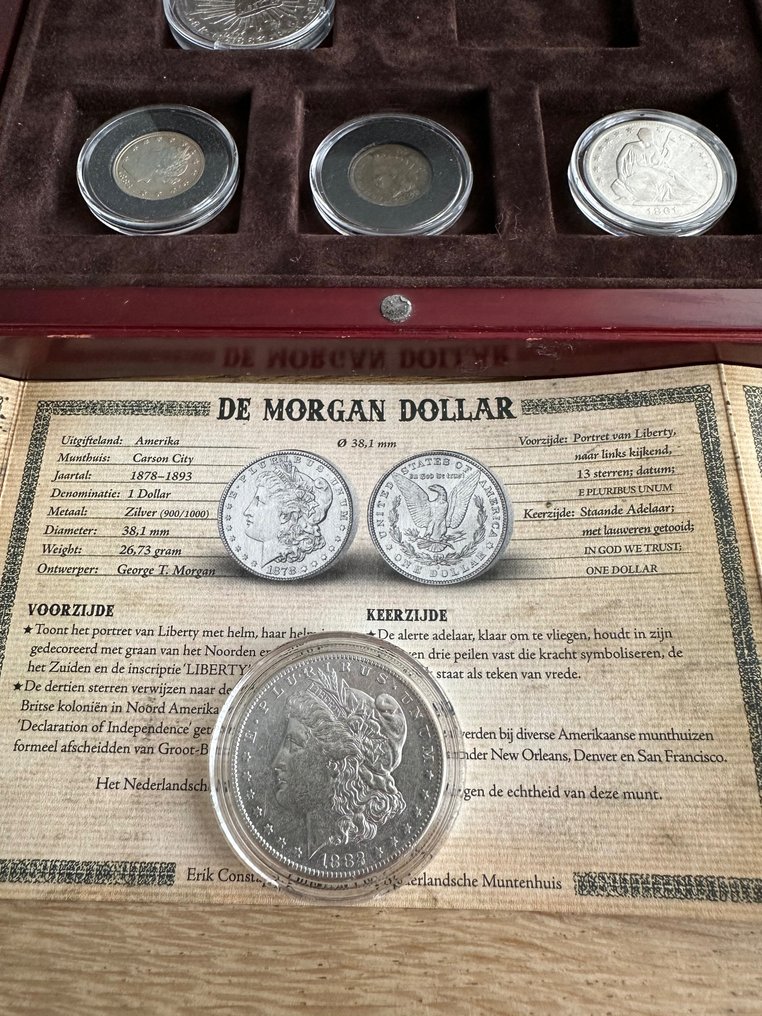 Amerikas forente stater. A Collection featuring Coins from the American Wild West, housed in an elegant wooden display case  (Ingen reservasjonspris) #1.2