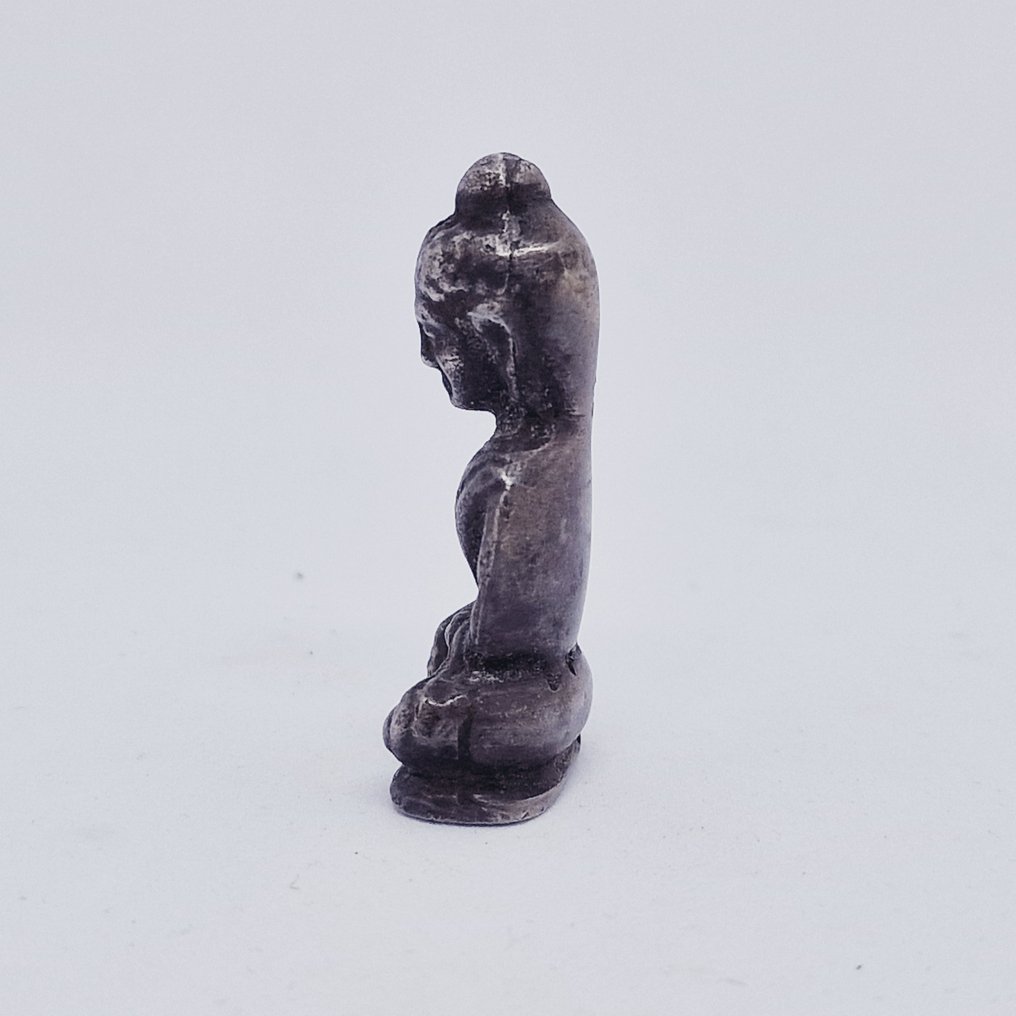 Gandhara Silber (97,18 %) Sitzender Buddha, reisende Votivstatue - 38 mm #2.1