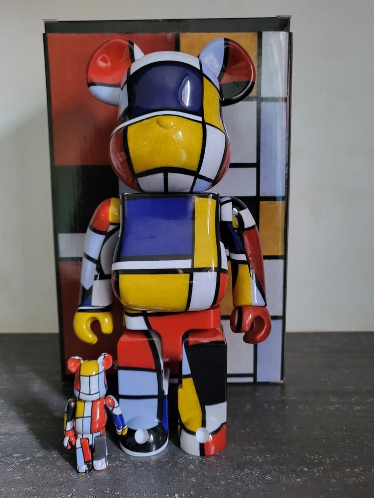 Piet Mondrian x medicomtoy Bearbrick - Figurine - Piet Mondrian 100% u0026 400%  Be@rbrick Medicom Toy - Plastic - Catawiki