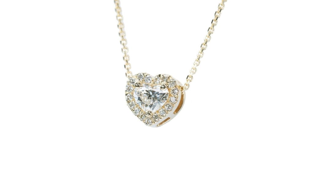 Necklace with pendant - 18 kt. Yellow gold -  1.02ct. tw. Diamond  (Natural) - Diamond #2.2
