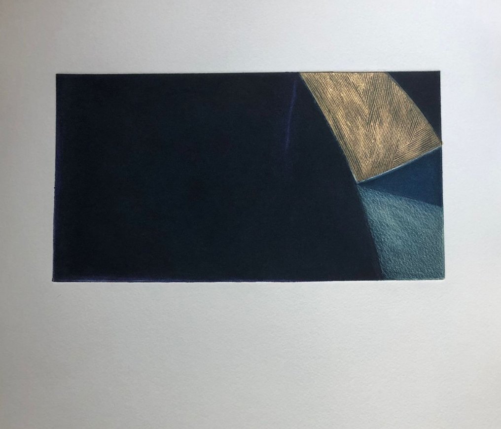 Franco Guerzoni (XX) - Entalhe, La stanza delle lune e delle lame - 40 cm - Papel - 2000 #1.1