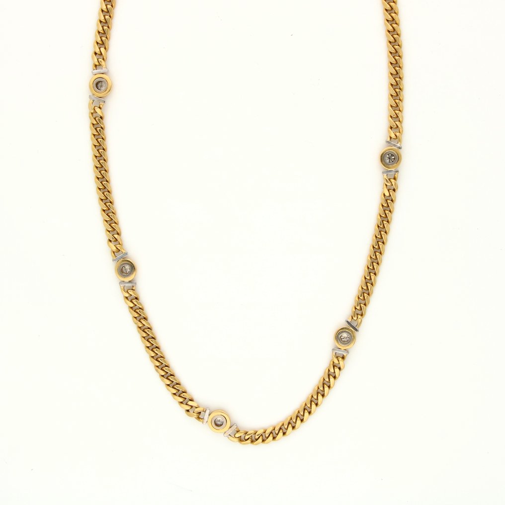 Halsband - 18 kt Gult guld Diamant  (Natural) #1.2