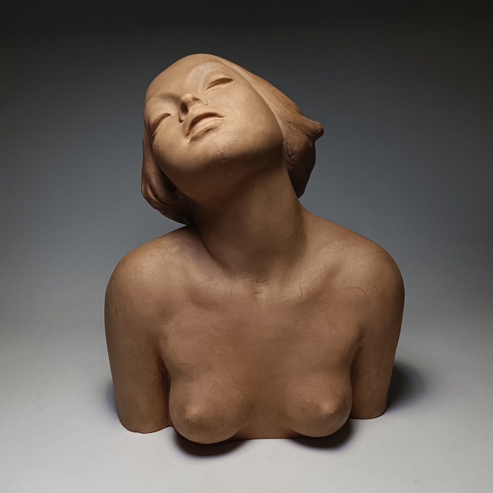 Georcs Ceramics - Lajos Georcs - sculptuur, Art Deco Nude Lady - 23 cm - Keramiek #2.1